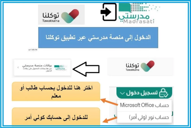 طريقة دخول منصة مدرستي من توكلنا