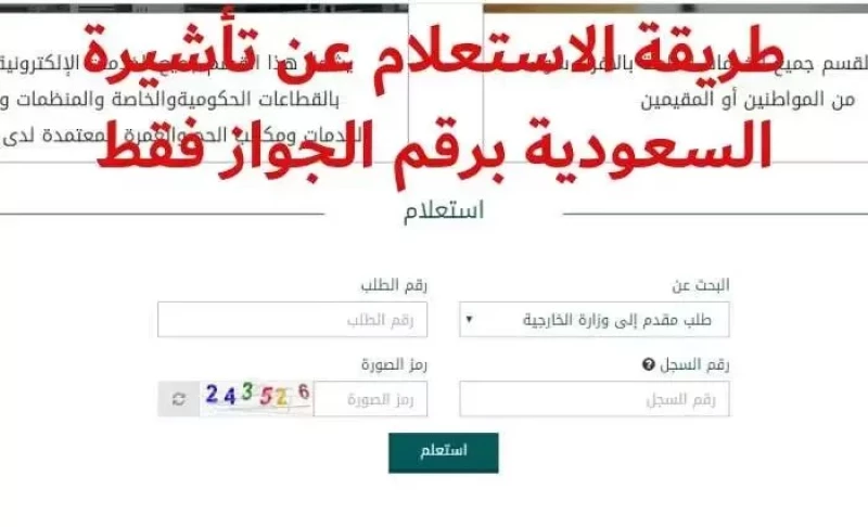 الاستعلام عن تأشيرة السعودية برقم الجواز