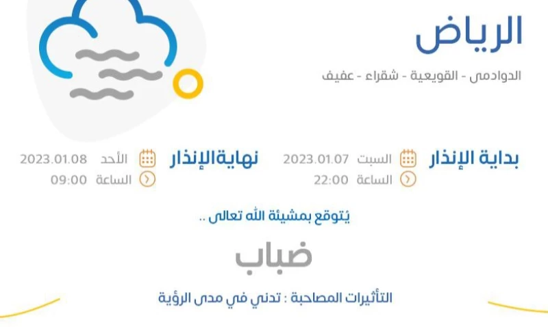 ضباب على العاصمة الرياض